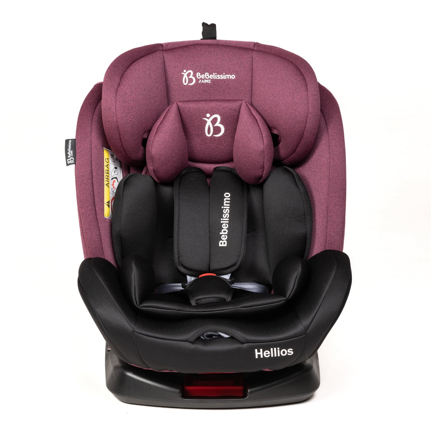 BEBELISSIMO - Siège auto Isofix - pivotant 360 °- groupe 0+/1/2/3 - (0-36kg) - Hellios Plus - bordeaux / noir