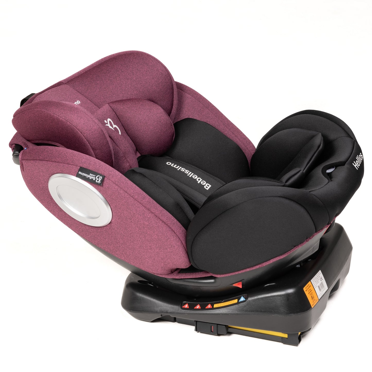 BEBELISSIMO - Siège auto Isofix - pivotant 360 °- groupe 0+/1/2/3 - (0-36kg) - Hellios Plus - bordeaux / noir