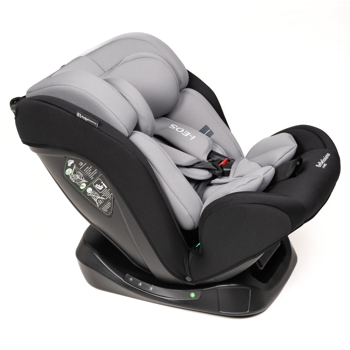 BEBELISSIMO - Siège auto I-size - groupe 0+/1/2/3 - (0-36kg) - Inclinable - 40 -150cm - i-EOS - gris