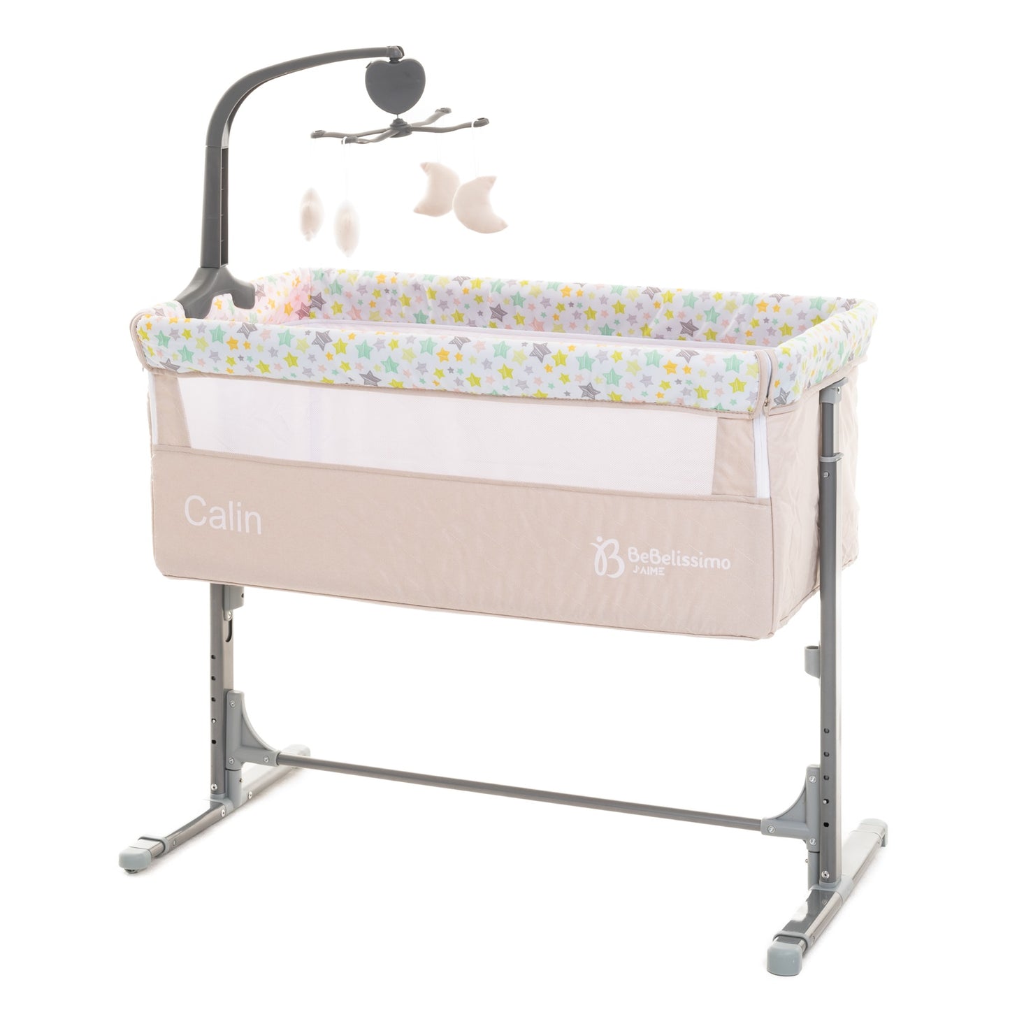 BEBELISSIMO - Lit Cododo - berceau bébé - lit bébé - Calin avec mobile musical - dès la naissannce - beige