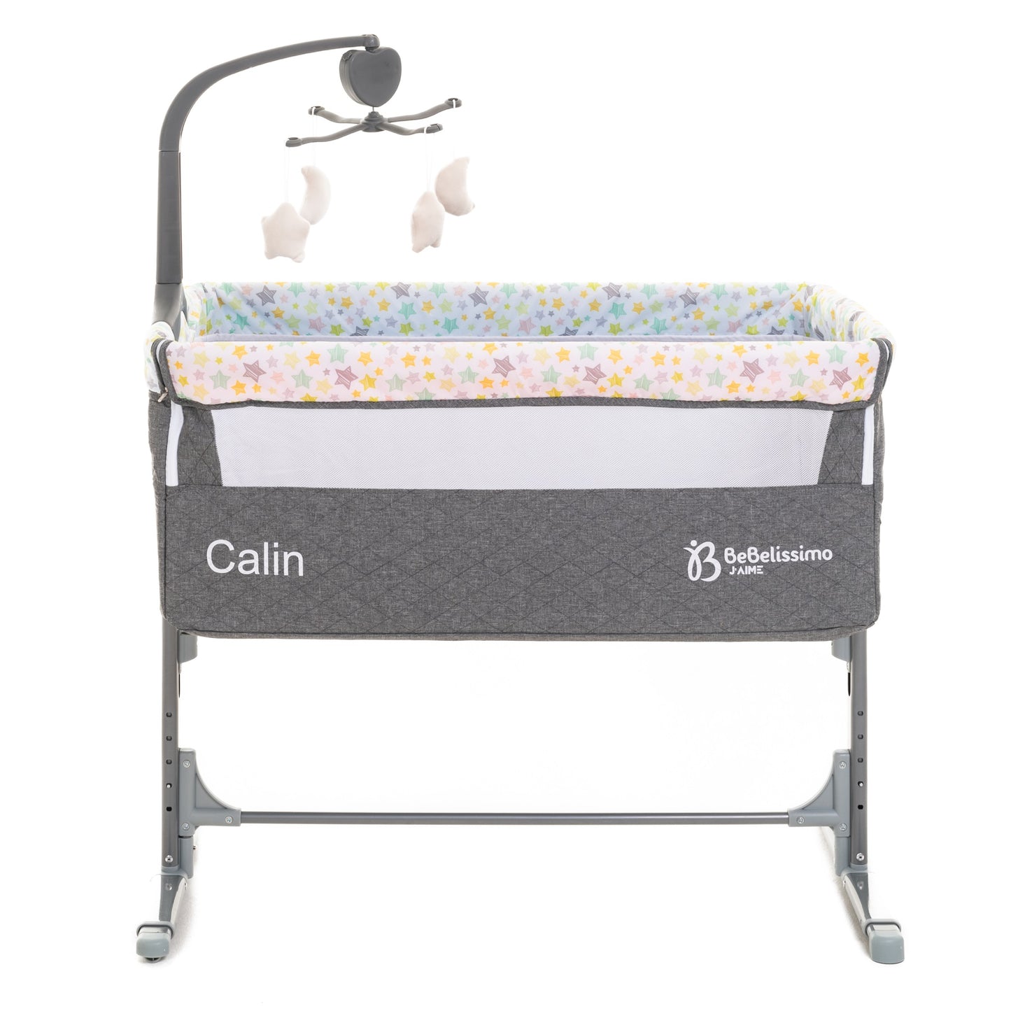 BEBELISSIMO - Lit Cododo - berceau bébé - lit bébé - Calin avec mobile musical - dès la naissannce - gris