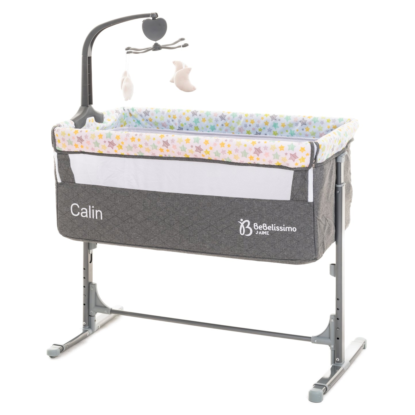 BEBELISSIMO - Lit Cododo - berceau bébé - lit bébé - Calin avec mobile musical - dès la naissannce - gris