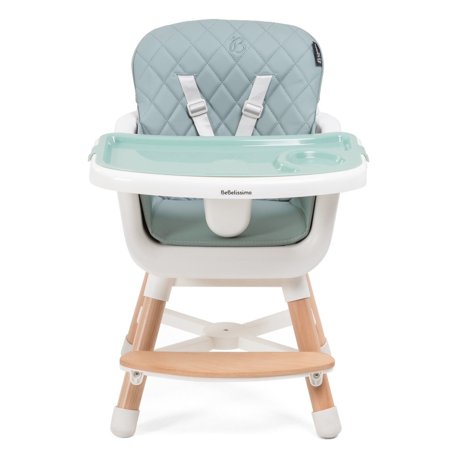 BEBELISSIMO - Chaise Haute bébé - Évolutive - Réglable - en Bois - 2 en 1 – 6 mois jusqu’à 5 ans - vert 2024