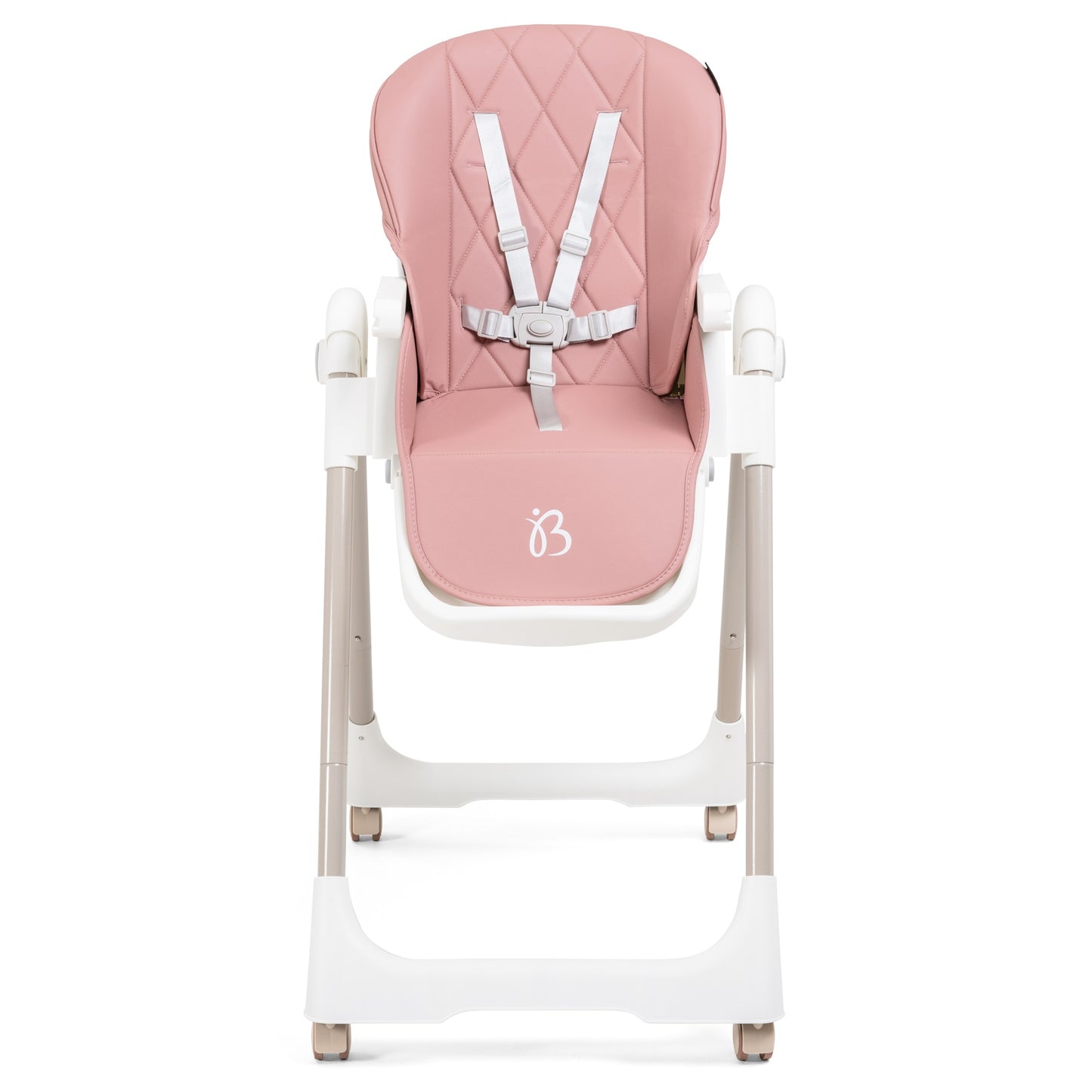 Bebelissimo - Chaise haute évolutive bébé - Pliable - Compacte - Réglable hauteur - De 6 mois à 3 ans (15kg) - rose