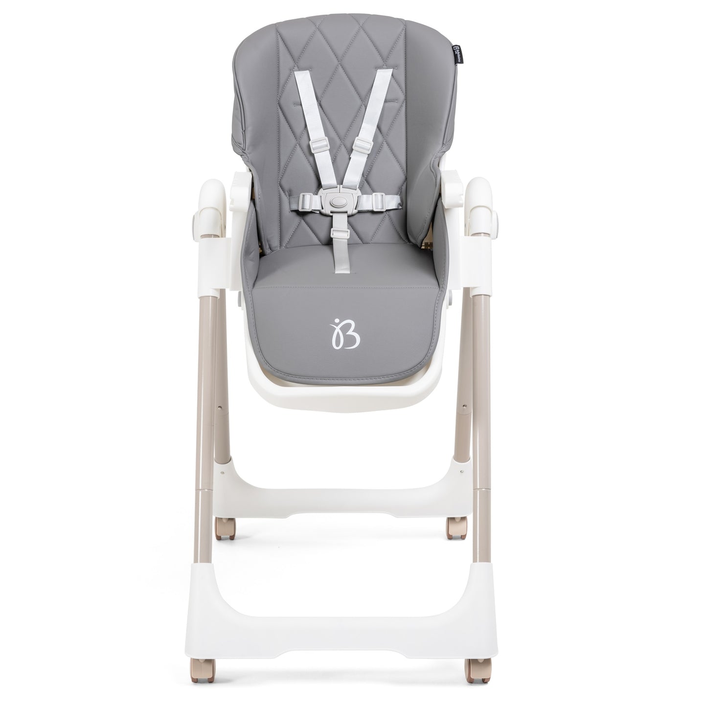 Bebelissimo - Chaise haute évolutive bébé - Pliable - Compacte - Réglable hauteur - De 6 mois à 3 ans (15kg) - gris