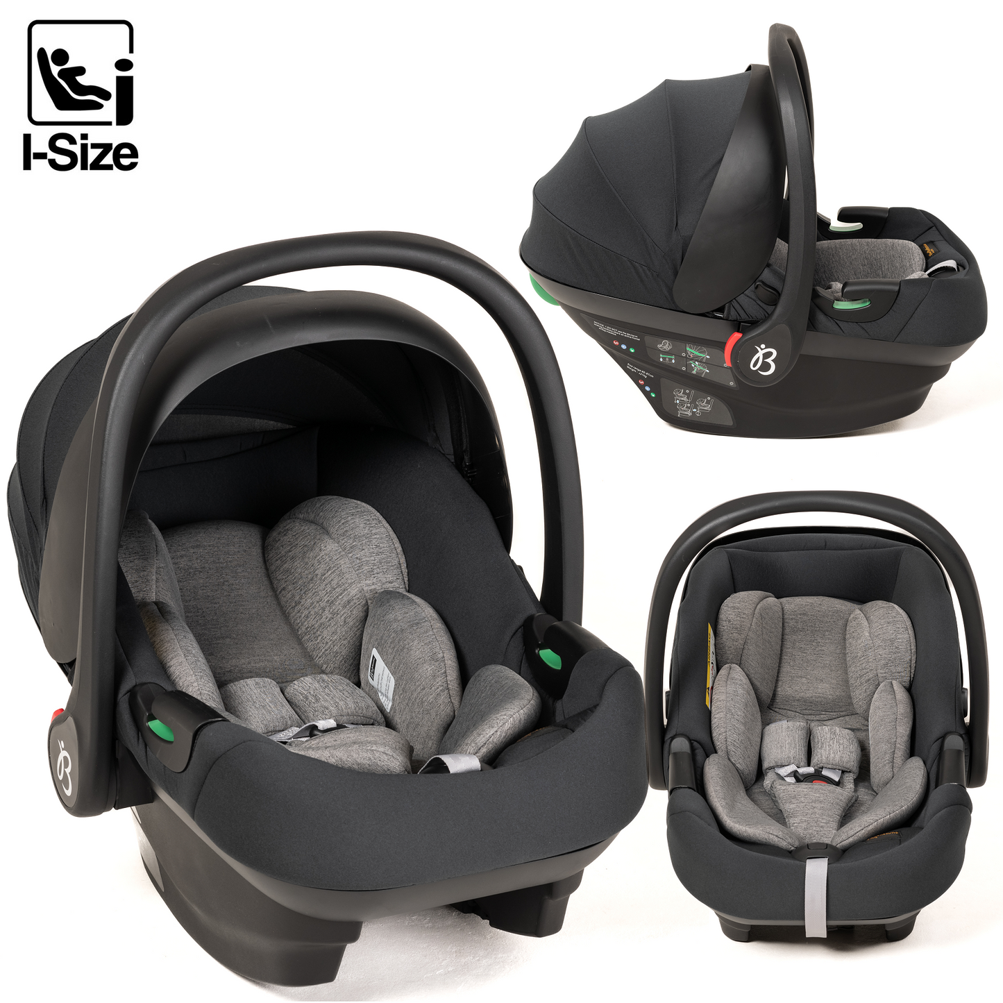 BEBELISSIMO - Poussette combinée trio 3 en 1 - siège auto I-size 40-87cm – nacelle – dès la naissance – jusqu’à 22kg - gris