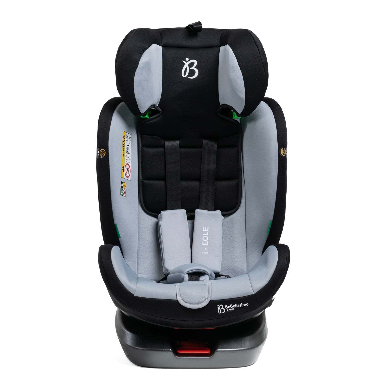 BEBELISSIMO - Siège auto Isofix - pivotant 360 ° - groupe 0+/1/2/3 - (0-36kg) - i-EOLE - gris/noir