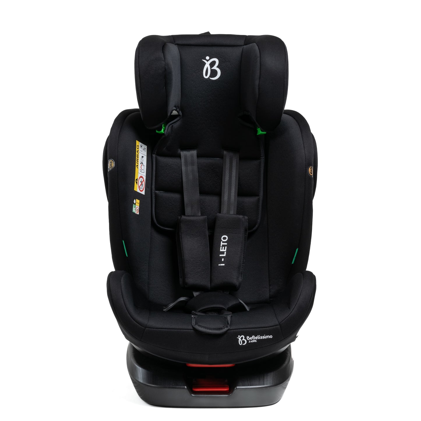 BEBELISSIMO - Siège auto Isofix - pivotant 360 ° - groupe 0+/1/2/3 - (0-36kg) - i-Leto - noir - protections latérales