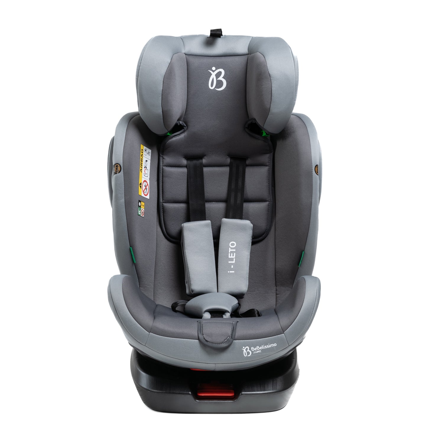 BEBELISSIMO - Siège auto Isofix - pivotant 360 ° - groupe 0+/1/2/3 - (0-36kg) - i-Leto - gris - protections latérales