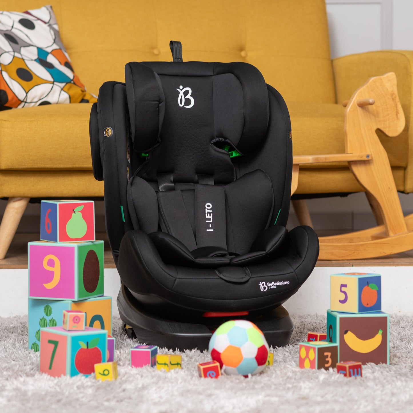 BEBELISSIMO - Siège auto Isofix - pivotant 360 ° - groupe 0+/1/2/3 - (0-36kg) - i-EOLE - noir