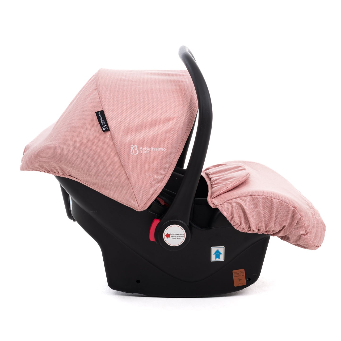 BEBELISSIMO - Poussette combinée trio 3 en 1 - siège auto 0m – nacelle – dès la naissance – jusqu’à 22kg – Victoire I-Size - rose