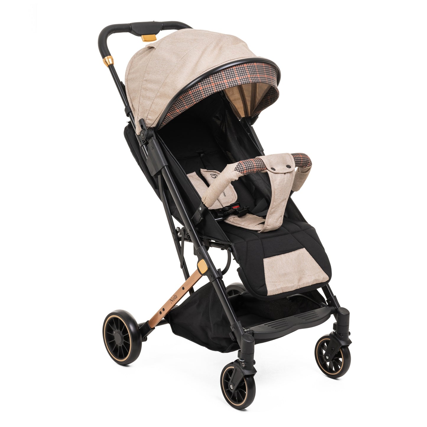Bebelissimo - Poussette bébé Citadine Ultra Compacte - De 0 à 36 mois - Nola - beige