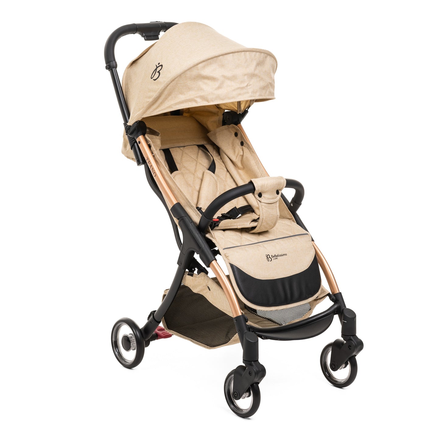 Bebelissimo - Poussette bébé Citadine Ultra Compacte - De 0 à 36 mois - Teano - beige