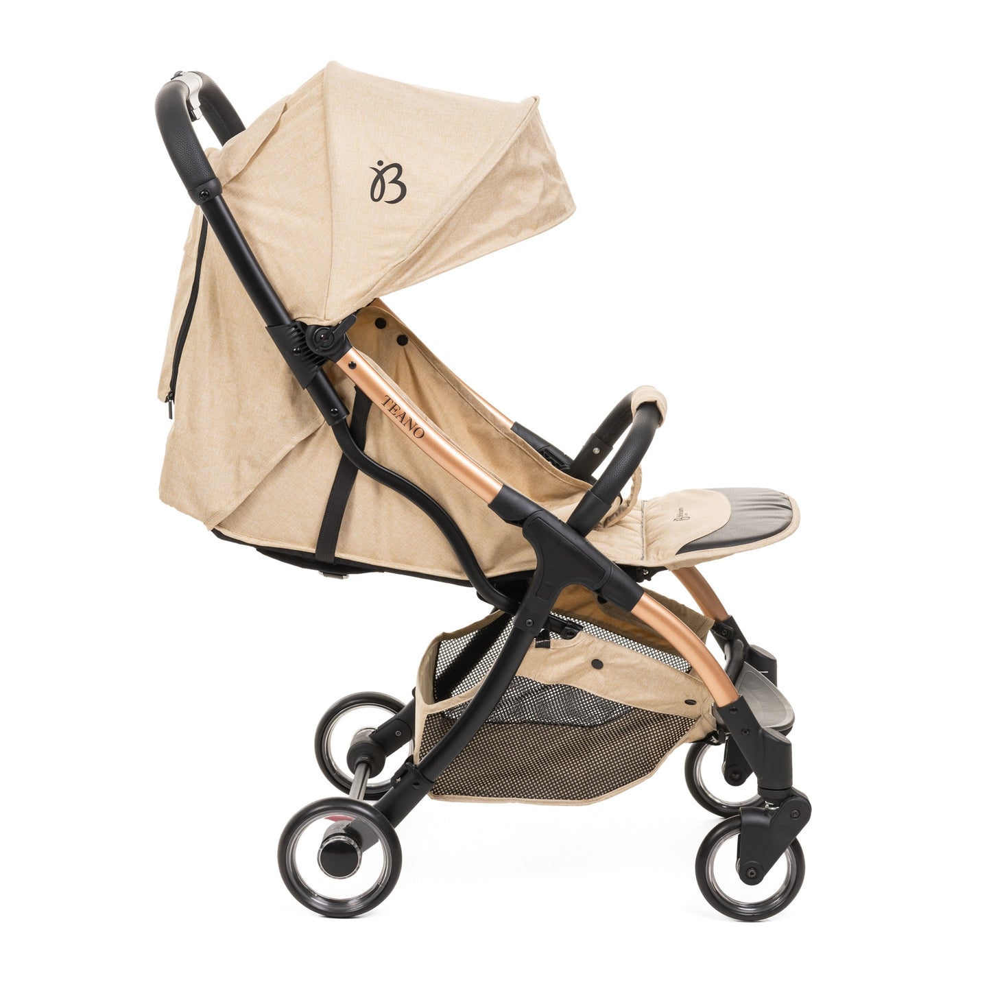 Bebelissimo - Poussette bébé Citadine Ultra Compacte - De 0 à 36 mois - Teano - beige