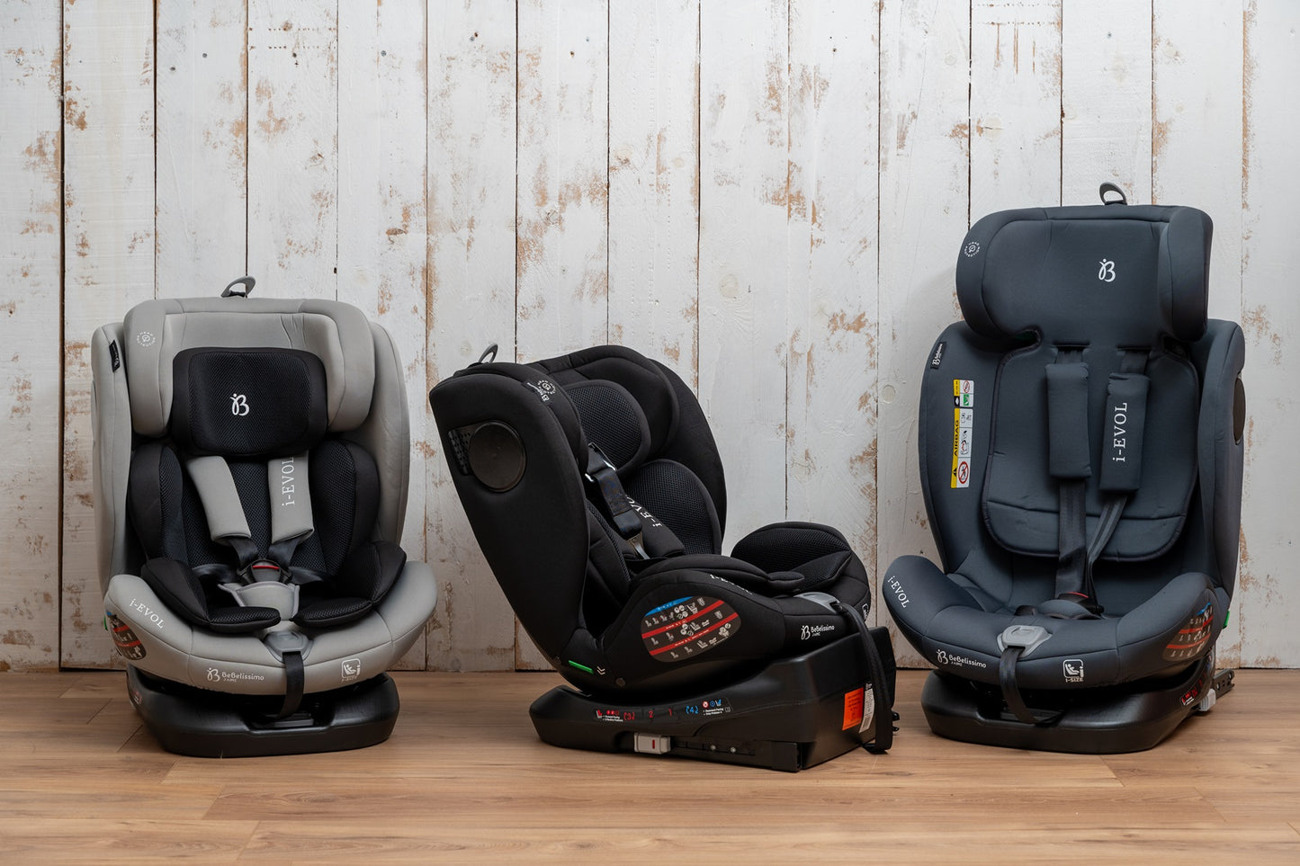 BEBELISSIMO - Siège auto Isofix - pivotant 360 ° - groupe 0+/1/2/3 - (0-36kg) - i-EVOL- noir - protections latérales