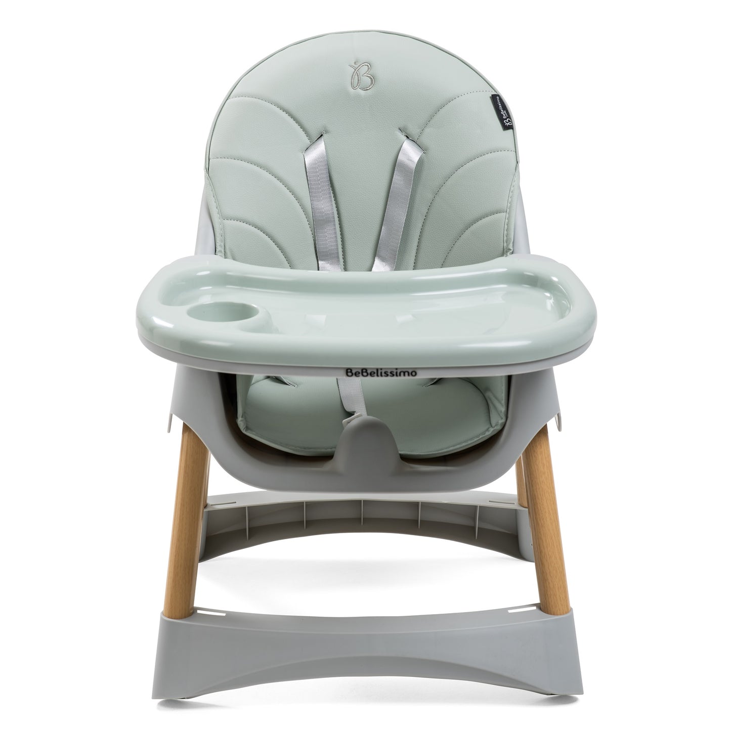Bebelissimo - Chaise haute 2 en 1 - Evolutive - Réglable - Pliable - vert- woodie