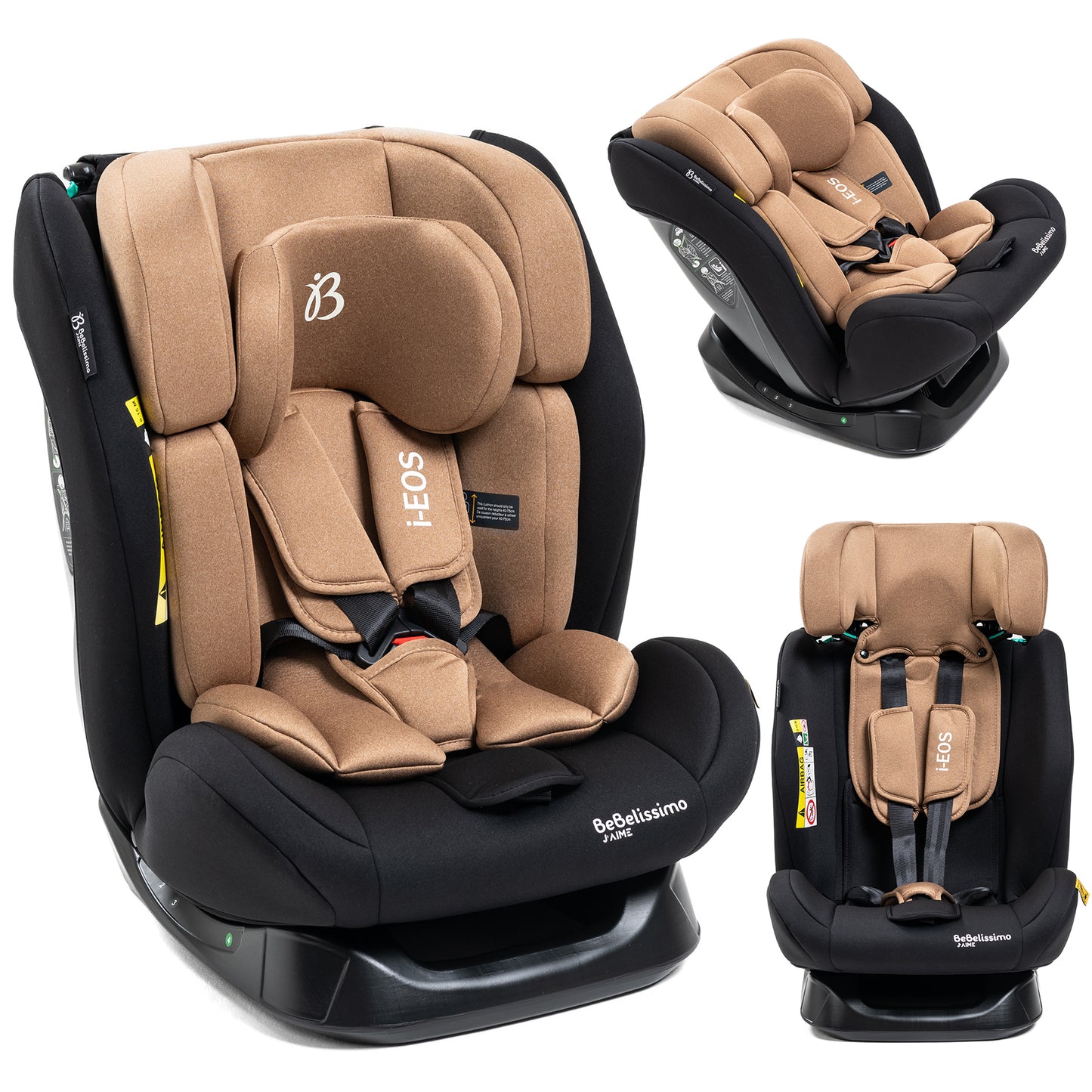 BEBELISSIMO - Siège auto I-size - groupe 0+/1/2/3 - (0-36kg) - Inclinable - 40 -150cm - i-EOS - beige