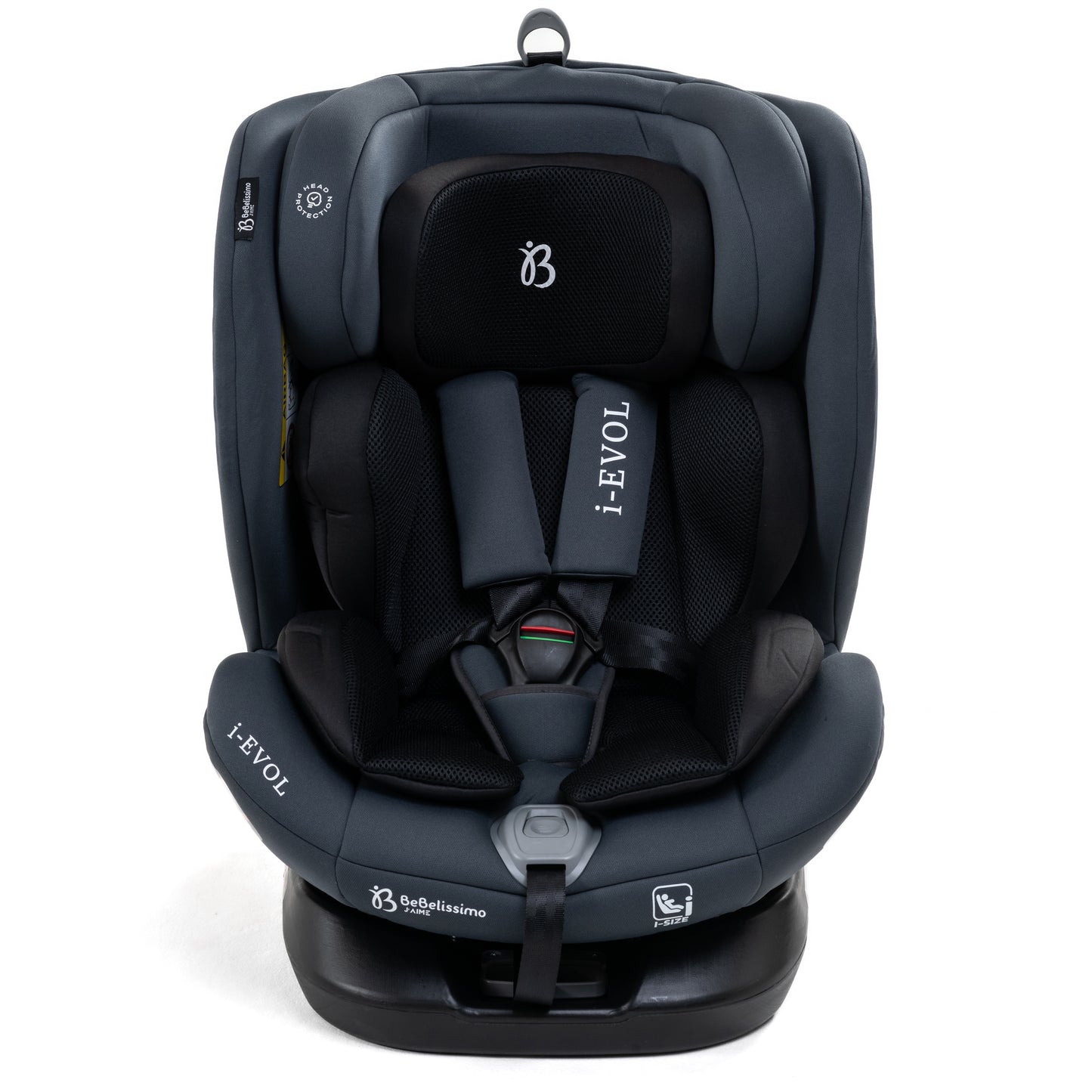 BEBELISSIMO - Siège auto Isofix - pivotant 360 ° - groupe 0+/1/2/3 - (0-36kg) - i-EVOL- gris foncé- protections latérales