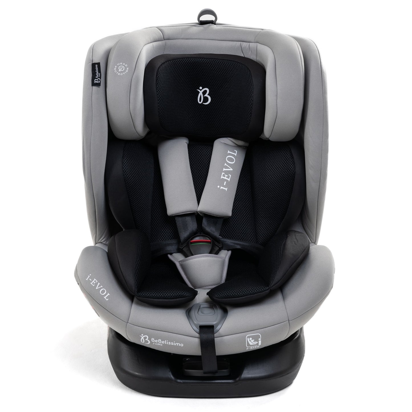 BEBELISSIMO - Siège auto Isofix - pivotant 360 ° - groupe 0+/1/2/3 - (0-36kg) - i-EVOL- gris claire - protections latérales