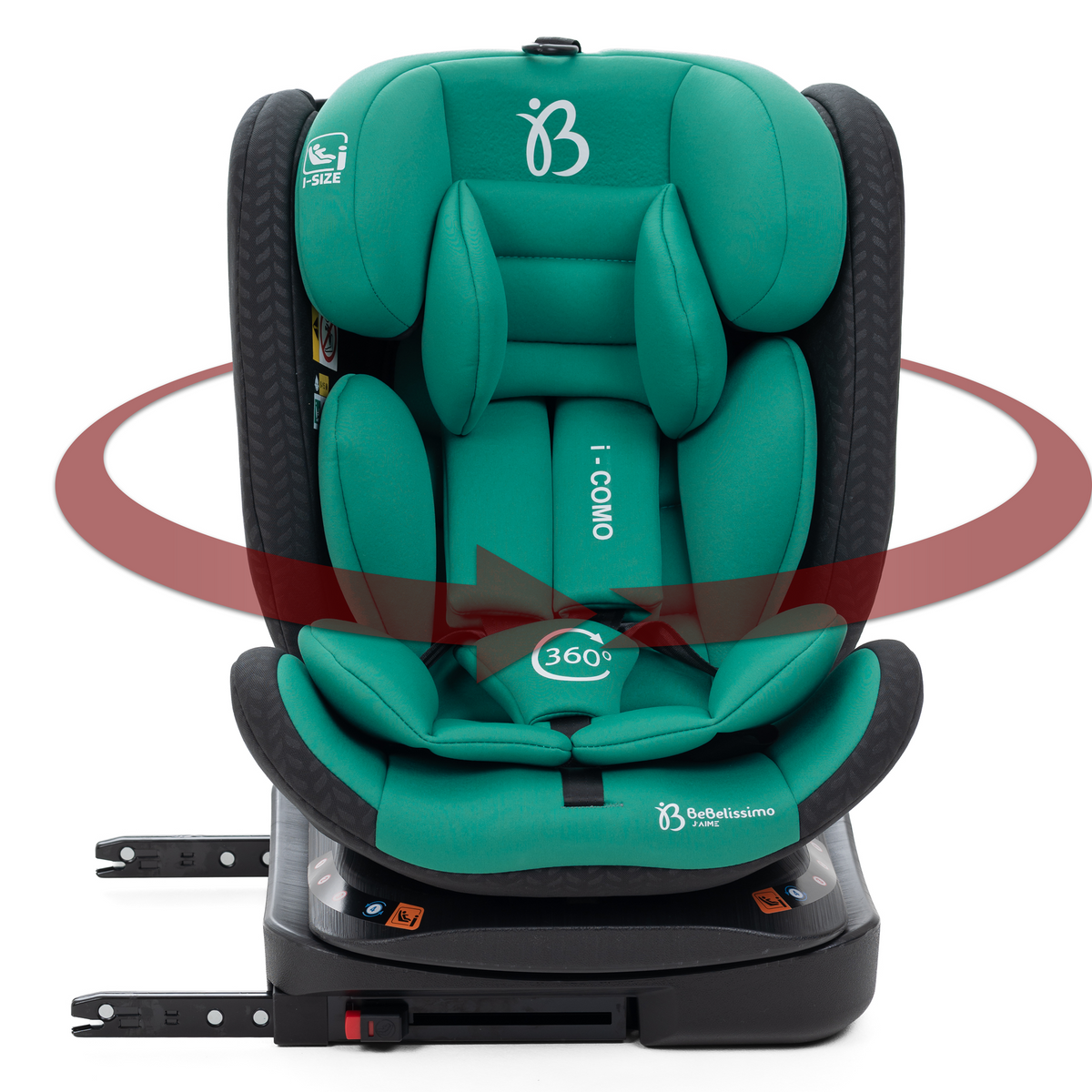 Bebelissimo - Siège auto Isofix - pivontant 360 ° - 40-150 cm - 0-36kg i- COMO vert