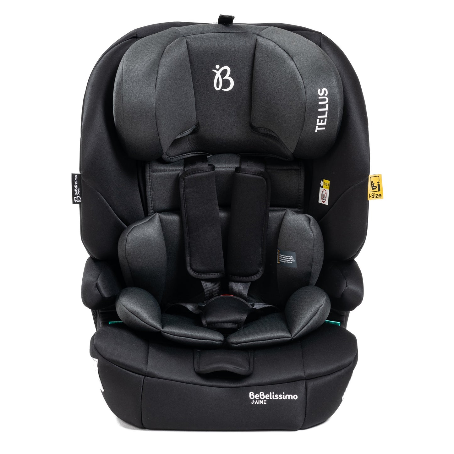 BEBELISSIMO - Siège auto bébé I-size - 76 -150cm - Tellus - de 9 à 36 kg, 15 mois à 12 ans - gris