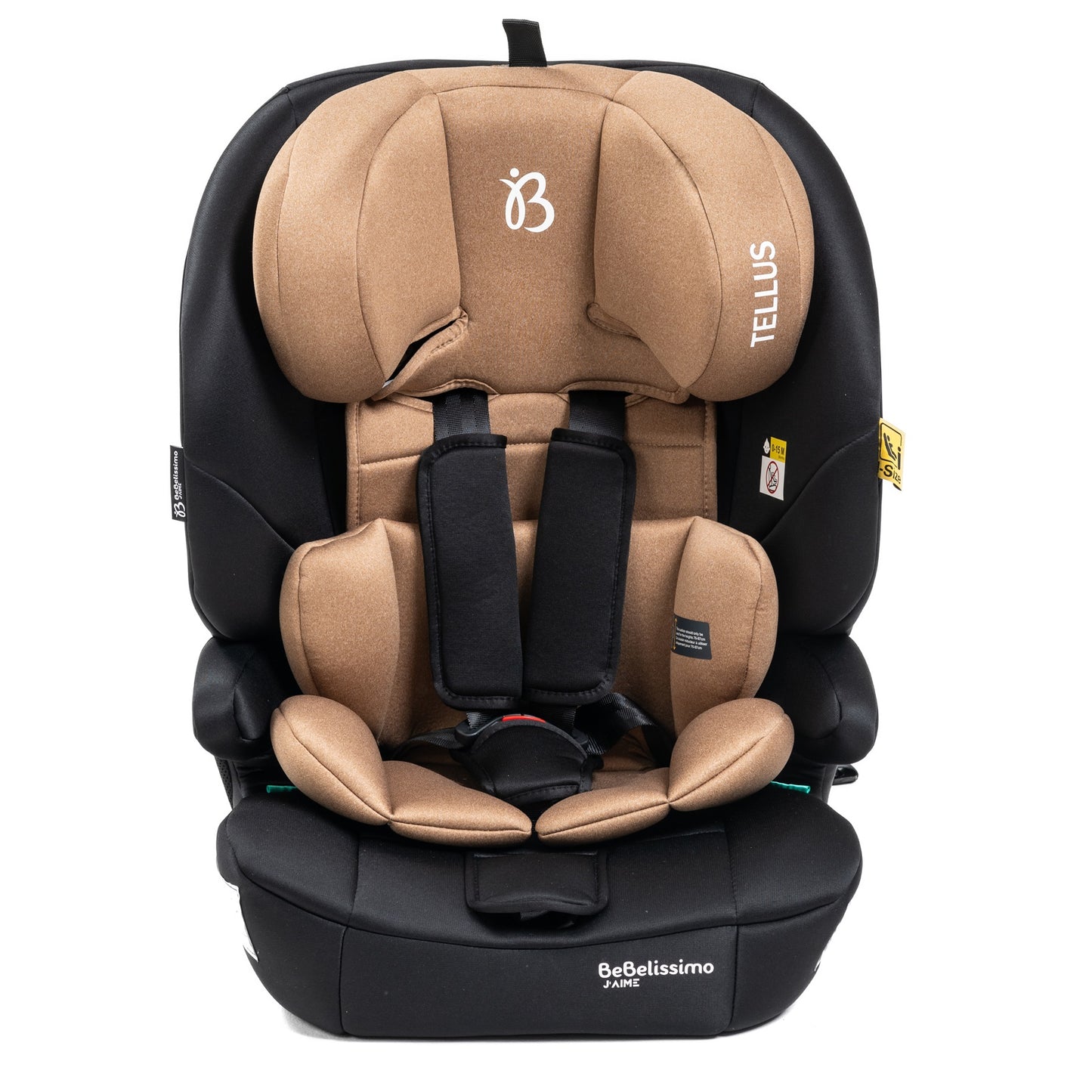 BEBELISSIMO - Siège auto bébé I-size - 76 -150cm - Tellus - de 9 à 36 kg, 15 mois à 12 ans - beige