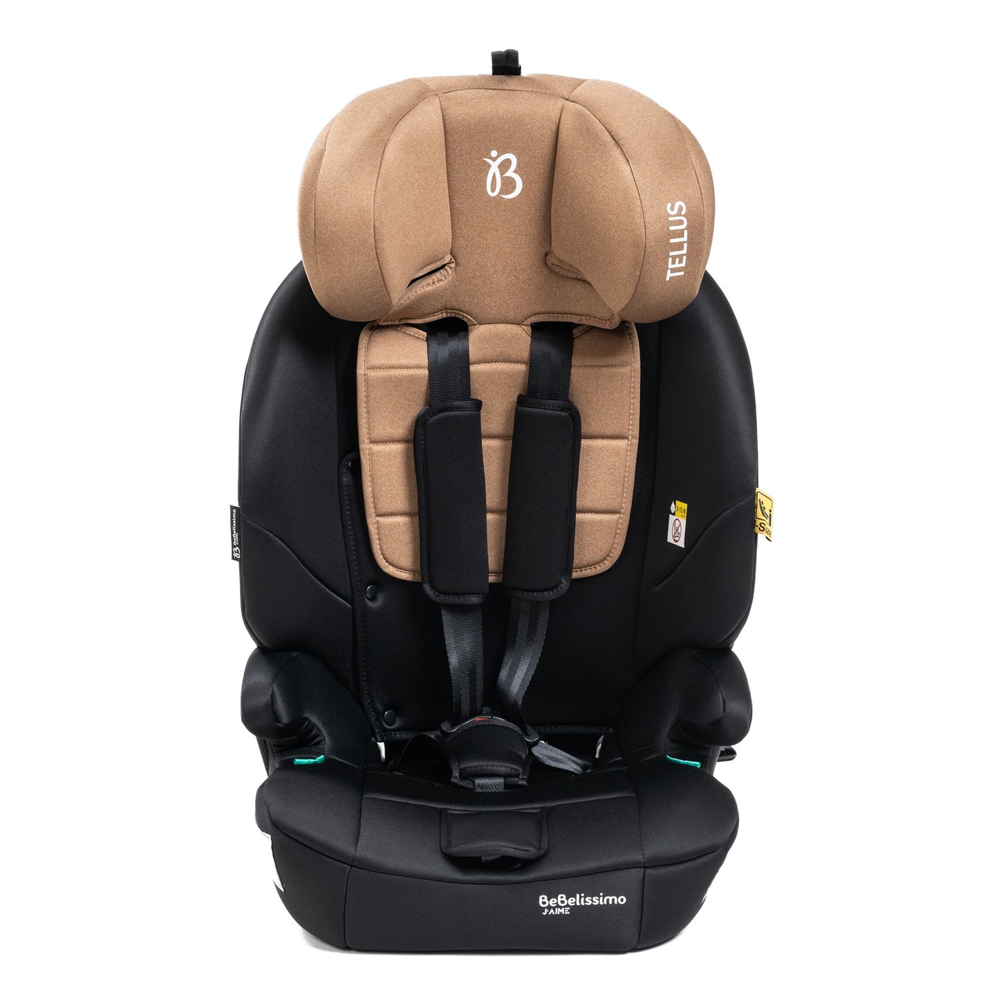 BEBELISSIMO - Siège auto bébé I-size - 76 -150cm - Tellus - de 9 à 36 kg, 15 mois à 12 ans - beige