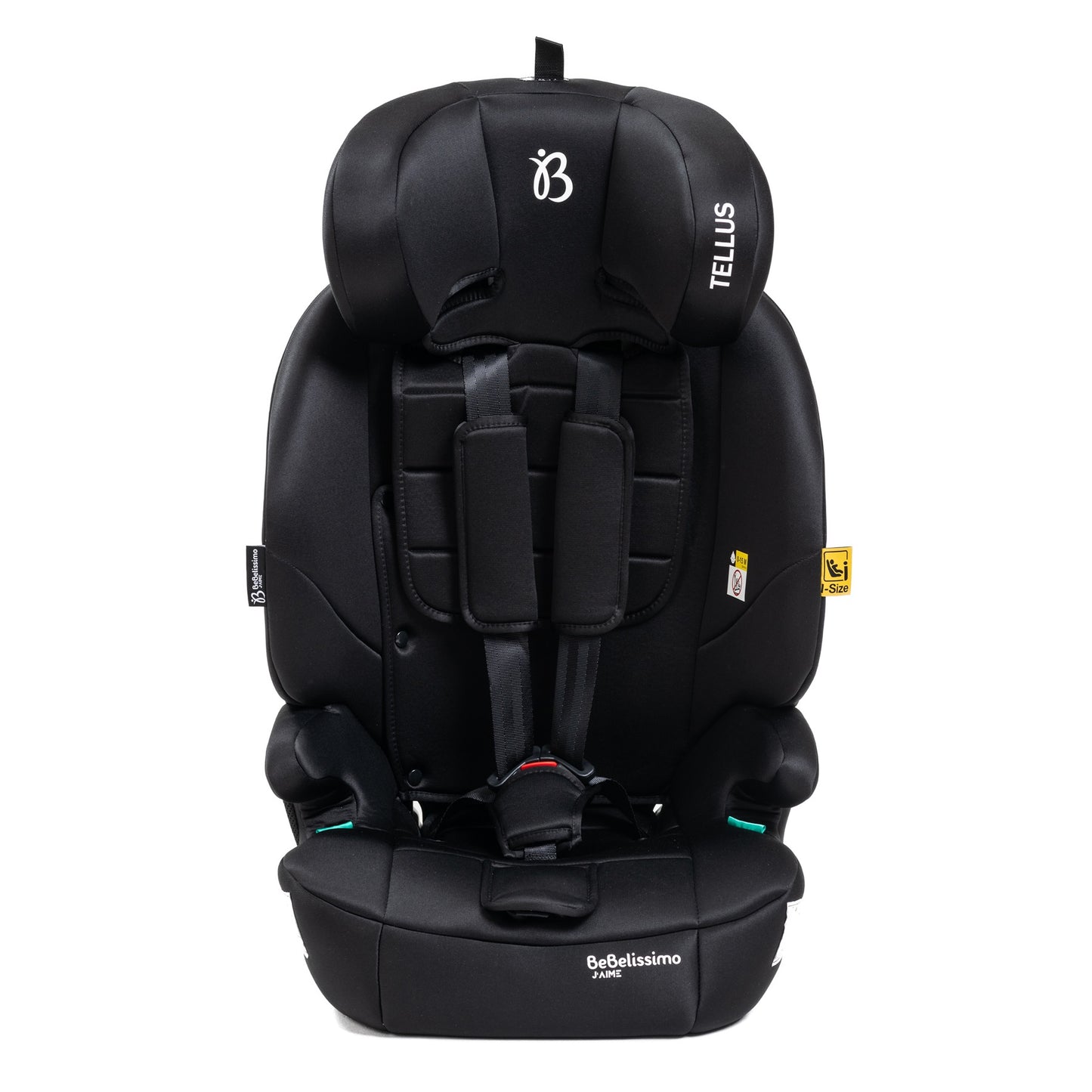 BEBELISSIMO - Siège auto bébé I-size - 76 -150cm - Tellus - de 9 à 36 kg, 15 mois à 12 ans -noir