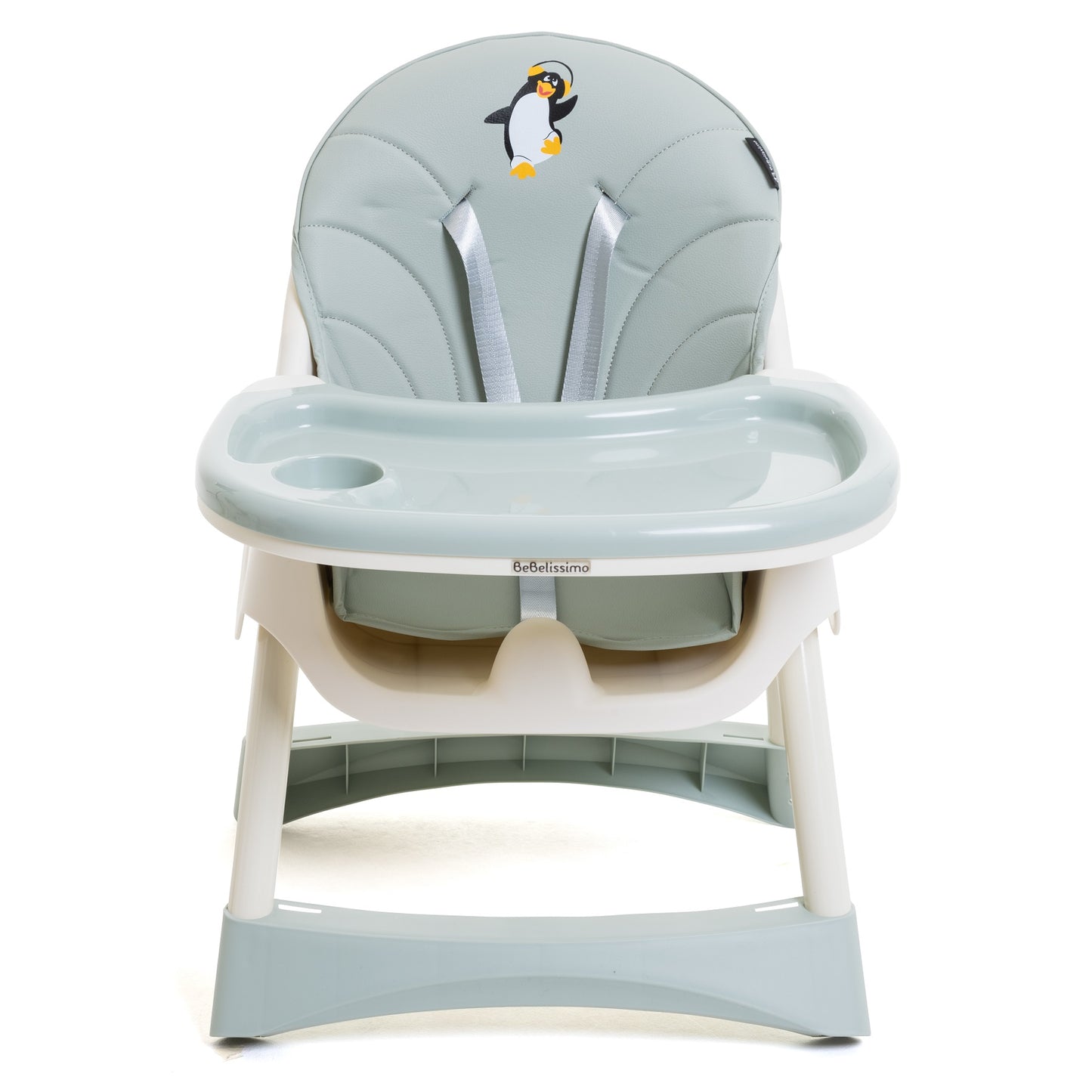 BEBELISSIMO - Chaise Haute Bébé Evolutive -dès 6 mois jusqu’à 20kg -Disco Pinguin - hauteur réglable - vert