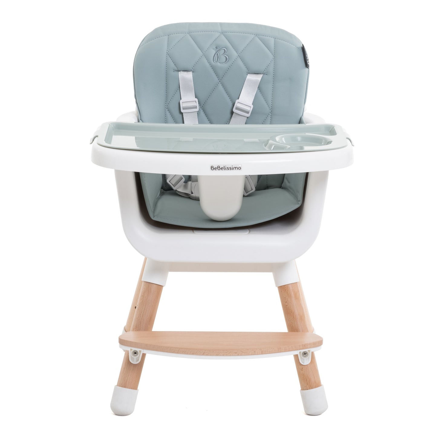 BEBELISSIMO - Chaise Haute bébé - Évolutive - Réglable - en Bois - 2 en 1 – 6 mois jusqu’à 5 ans - vert