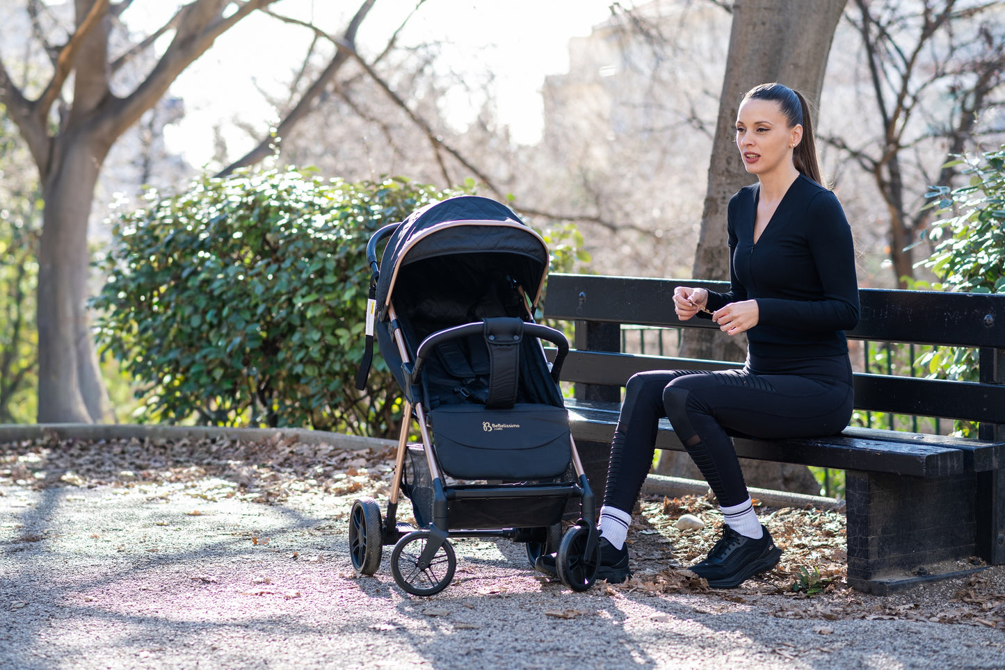 Bebelissimo - Poussette Bébé Canne Ultra Compacte – Légère – Pliage à Une Main – Noix - rose