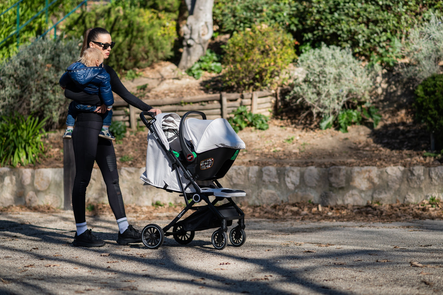 BEBELISSIMO - Poussette combinée duo 2 en 1 - siège auto 0+ Lioni – dès la naissance – jusqu’à 22kg - vert - base ISOFIX - jambe de force