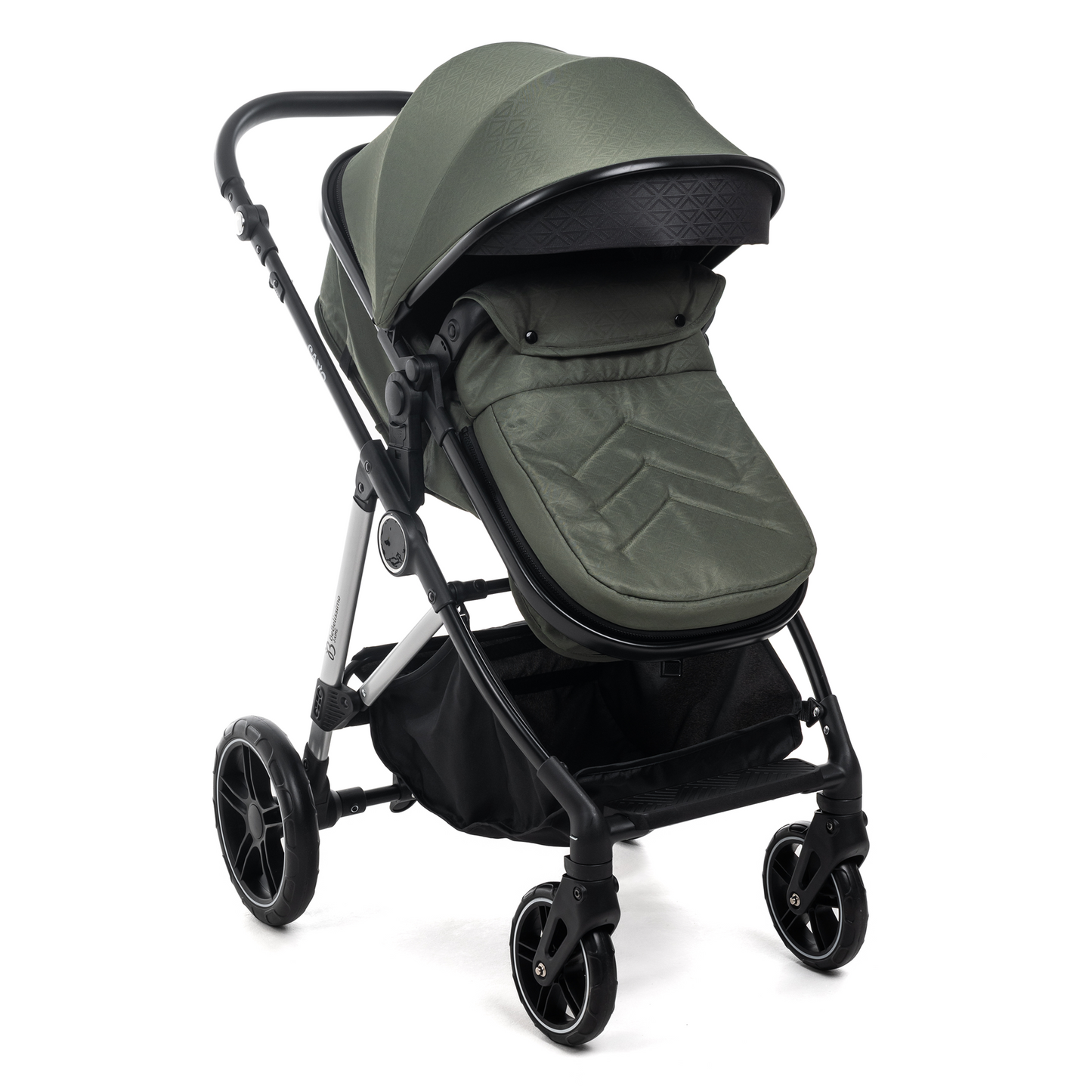 BEBELISSIMO - Poussette combinée trio 3 en 1 - siège auto 0+ CAVO – nacelle –  base Isofix - jambes de force – jusqu’à 22kg - Vert