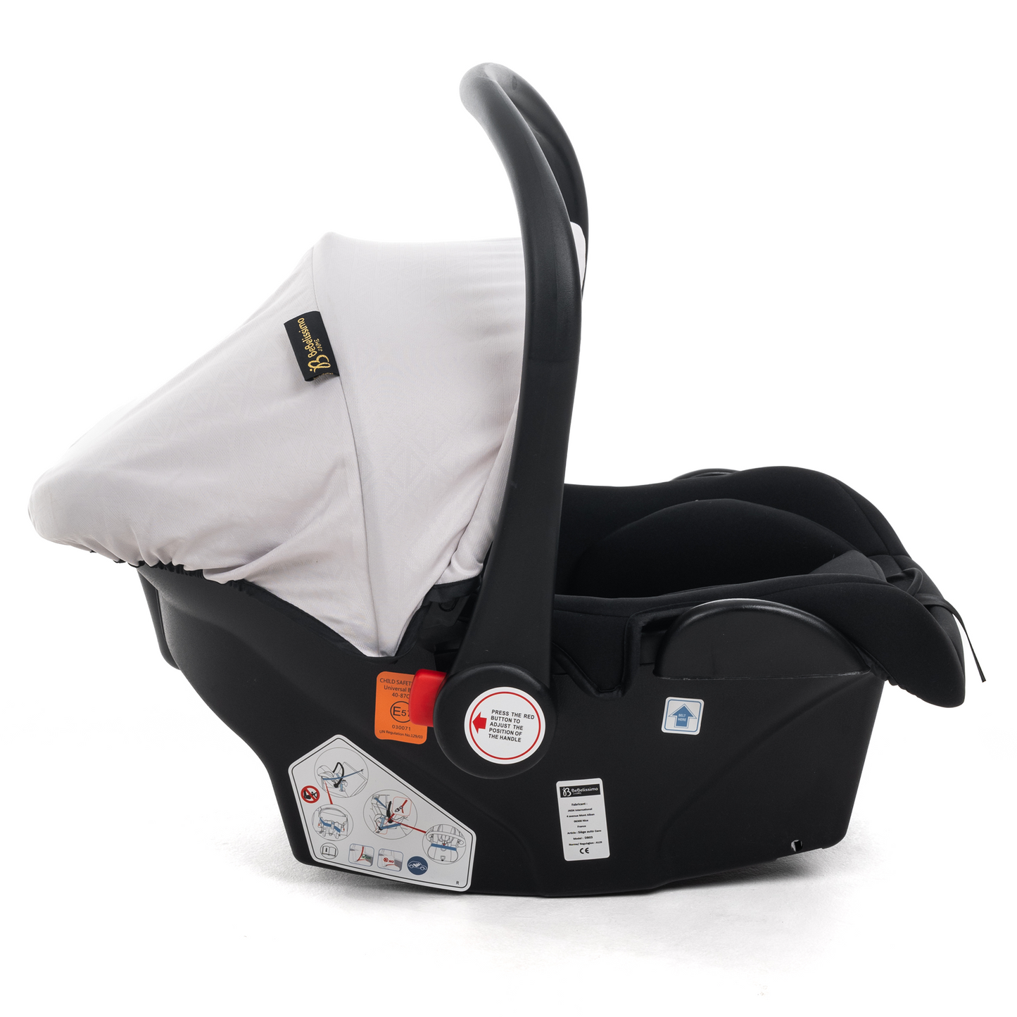 BEBELISSIMO - Poussette combinée trio 3 en 1 - siège auto 0+ CAVO – nacelle –  base Isofix - jambes de force – jusqu’à 22kg - Beige