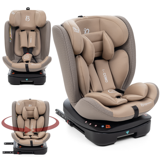 Bebelissimo - Siège auto Isofix - pivontant 360 ° - 40-150 cm -  0-36kg  i- COMO beige