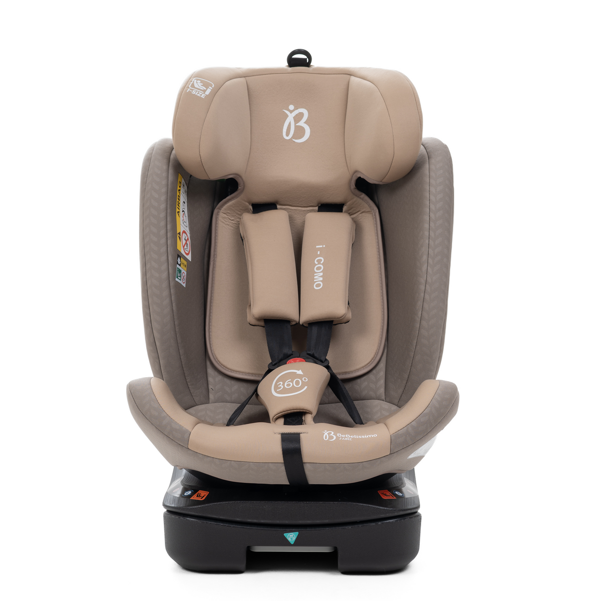 Bebelissimo - Siège auto Isofix - pivontant 360 ° - 40-150 cm -  0-36kg  i- COMO beige