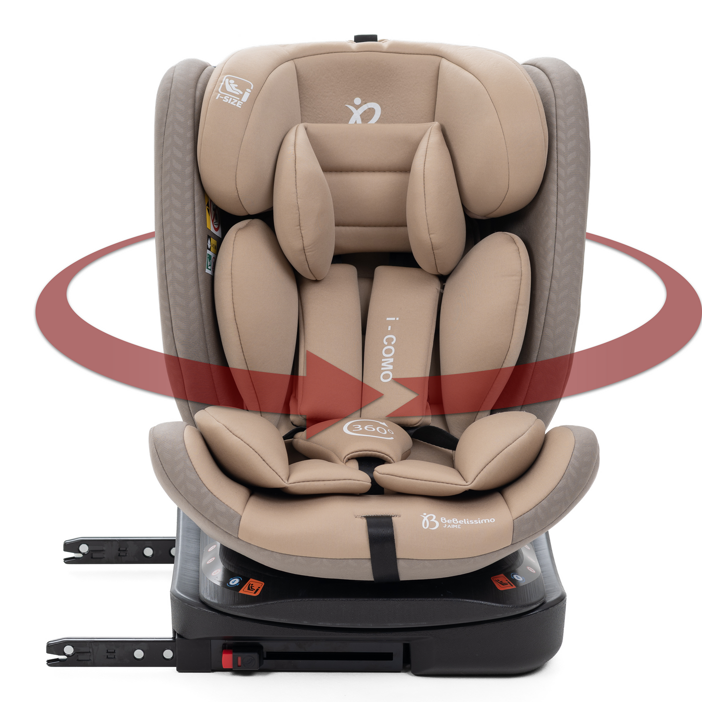 Bebelissimo - Siège auto Isofix - pivontant 360 ° - 40-150 cm -  0-36kg  i- COMO beige