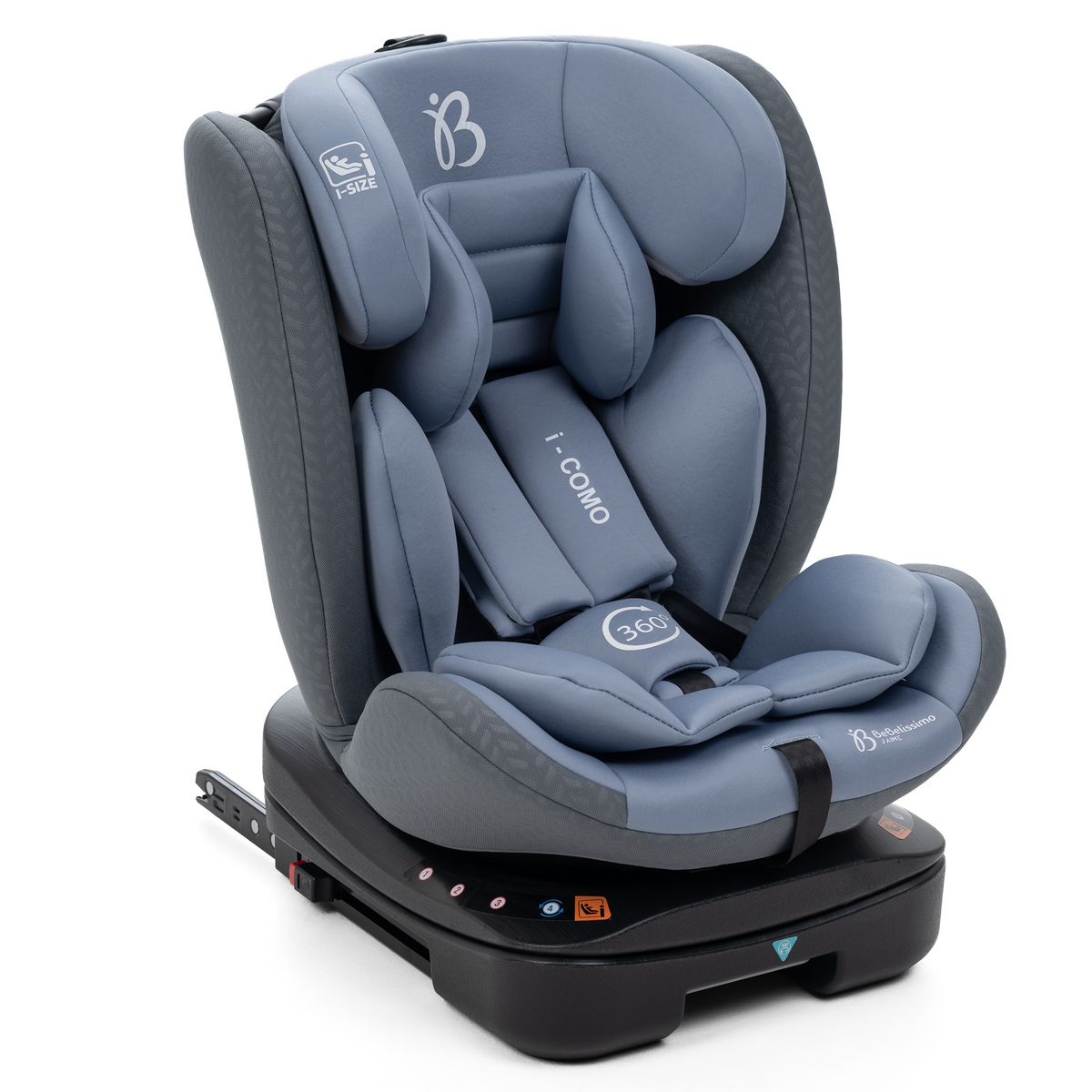 Bebelissimo - Siège auto Isofix - pivontant 360 ° - 40-150 cm -  0-36kg  i- COMO gris