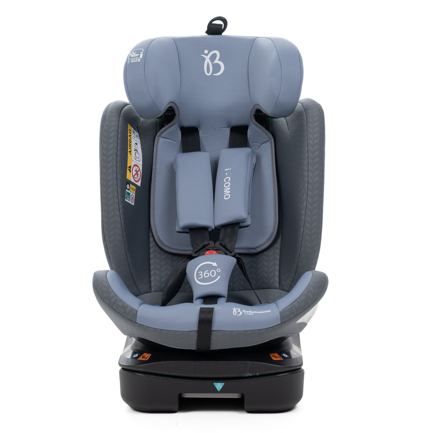 Bebelissimo - Siège auto Isofix - pivontant 360 ° - 40-150 cm -  0-36kg  i- COMO gris