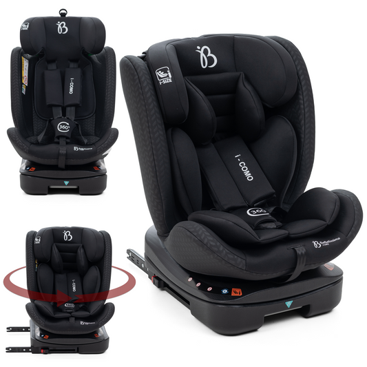 Bebelissimo - Siège auto Isofix - pivontant 360 ° - 40-150 cm -  0-36kg  i- COMO noir