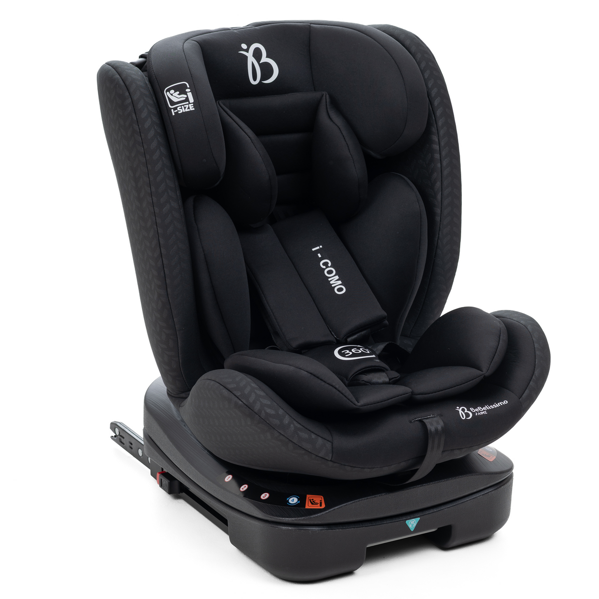 Bebelissimo - Siège auto Isofix - pivontant 360 ° - 40-150 cm -  0-36kg  i- COMO noir