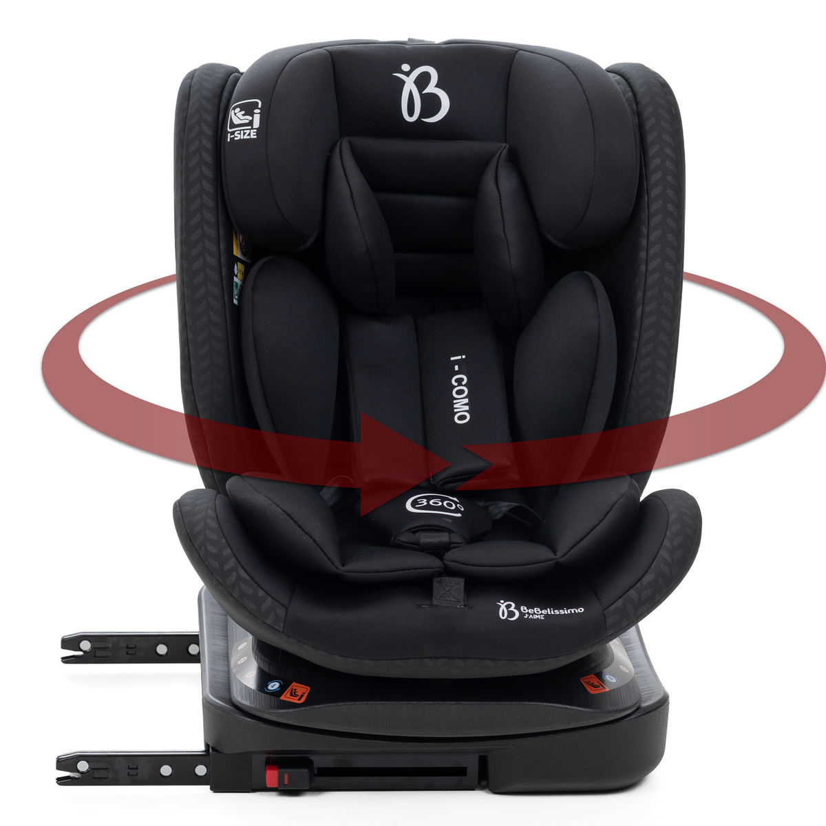 Bebelissimo - Siège auto Isofix - pivontant 360 ° - 40-150 cm -  0-36kg  i- COMO noir
