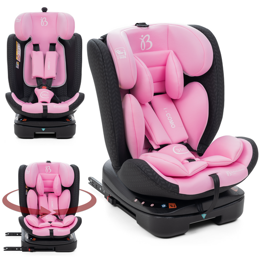 Bebelissimo - Siège auto Isofix - pivontant 360 ° - 40-150 cm -  0-36kg  i- COMO rose