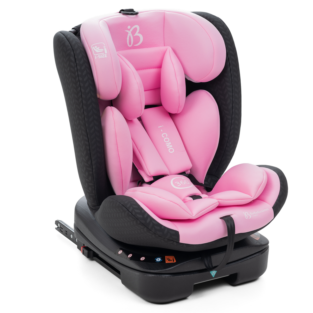 Bebelissimo - Siège auto Isofix - pivontant 360 ° - 40-150 cm -  0-36kg  i- COMO rose