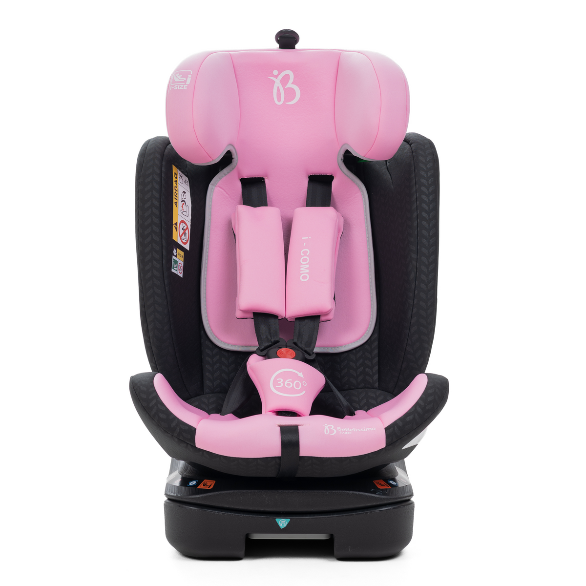 Bebelissimo - Siège auto Isofix - pivontant 360 ° - 40-150 cm -  0-36kg  i- COMO rose