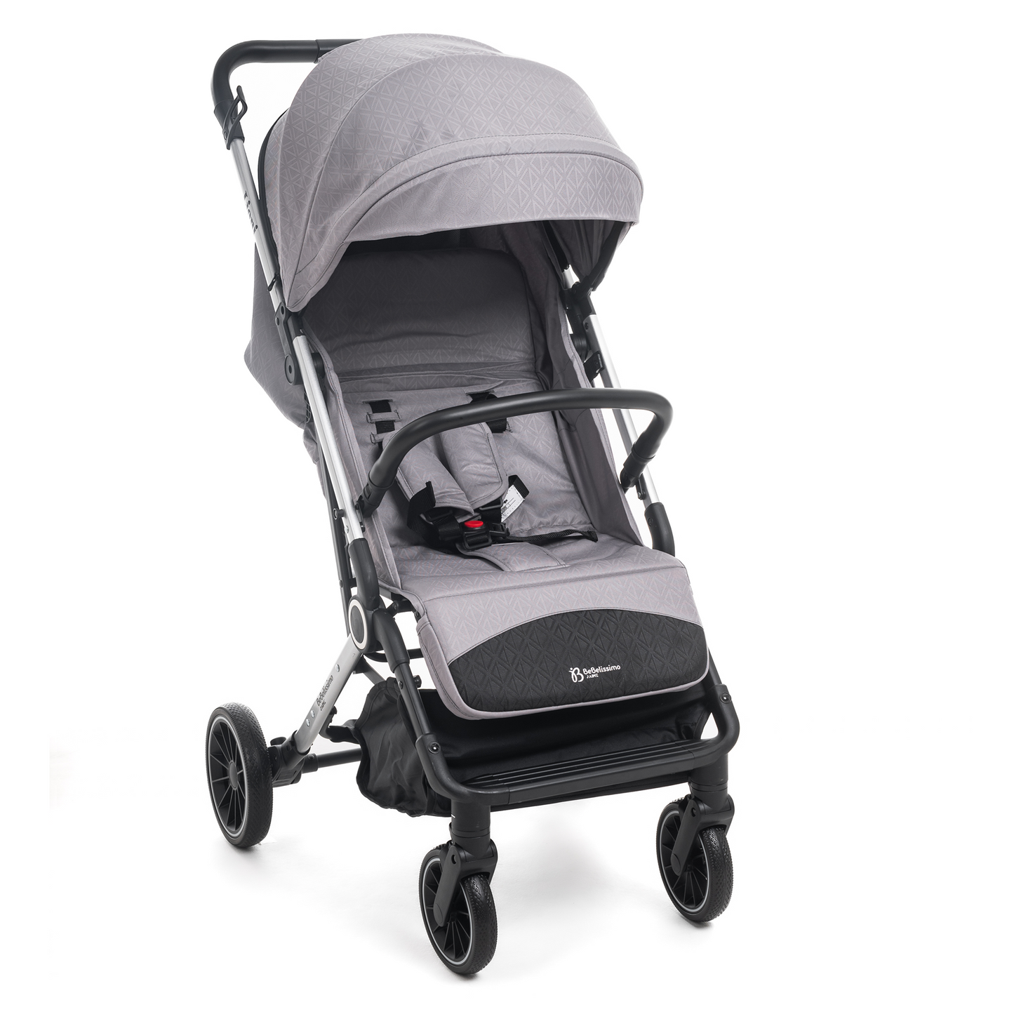 Bebelissimo - Poussette Bébé Canne Ultra Compacte – Légère – Pliage à Une Main – Guidon Valise – Lioni - gris