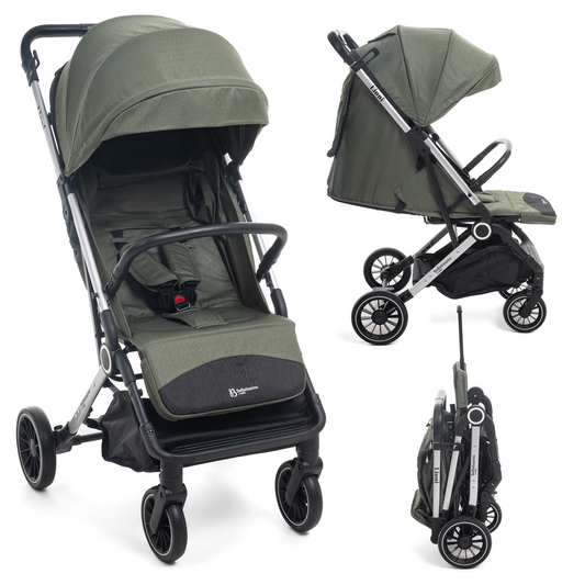 Bebelissimo - Poussette Bébé Canne Ultra Compacte – Légère – Pliage à Une Main – Guidon Valise – Lioni - vert