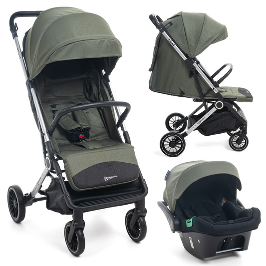 BEBELISSIMO - Poussette combinée duo 2 en 1 - siège auto 0+ Lioni – dès la naissance – jusqu’à 22kg - vert