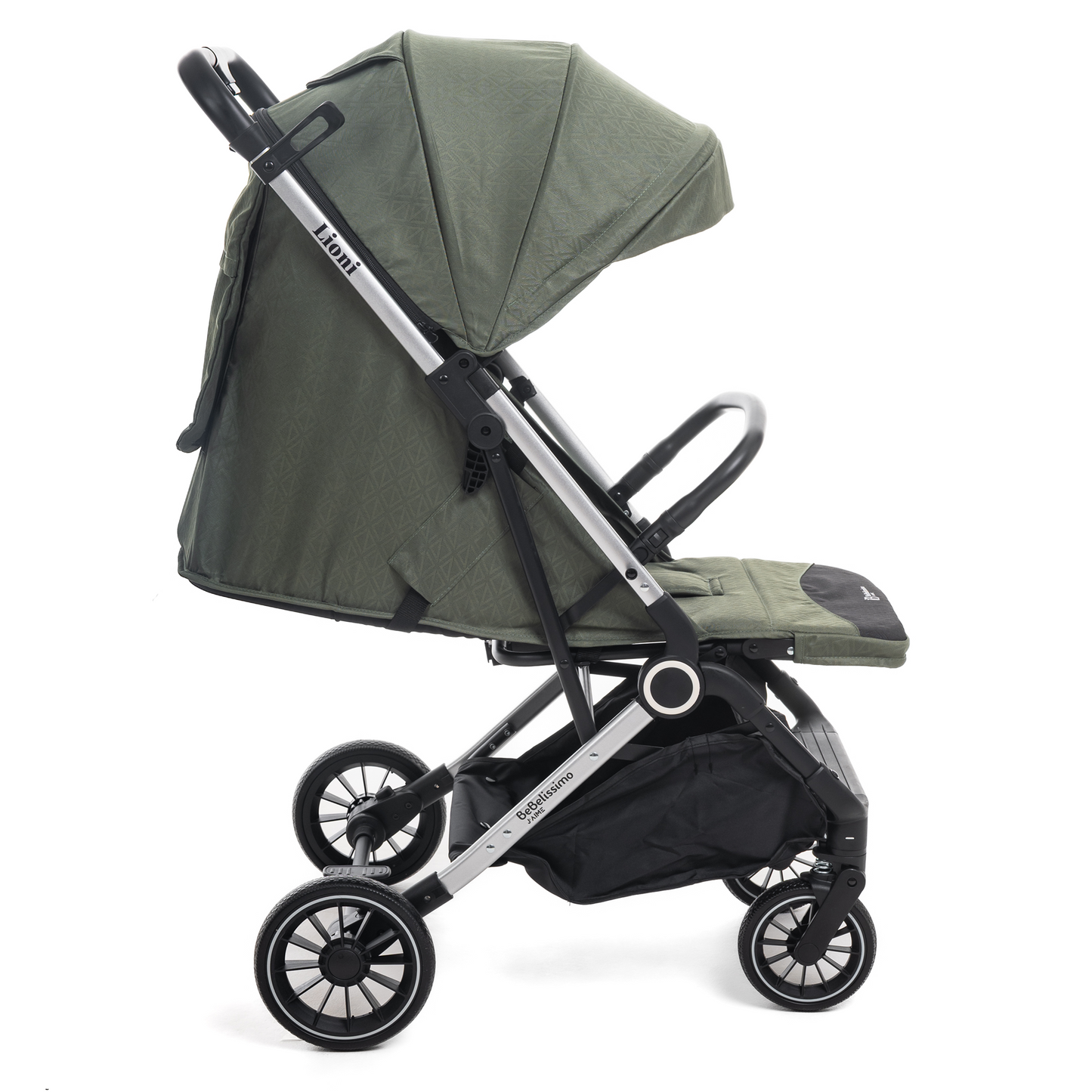 BEBELISSIMO - Poussette combinée duo 2 en 1 - siège auto 0+ Lioni – dès la naissance – jusqu’à 22kg - vert - base ISOFIX - jambe de force