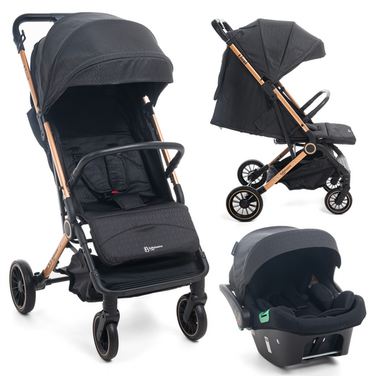 BEBELISSIMO - Poussette combinée duo 2 en 1 - siège auto 0+ Lioni – dès la naissance – jusqu’à 22kg - noir